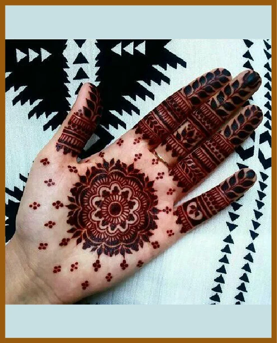 Back Flow Petals In Minimal Front Hand Mehndi Design